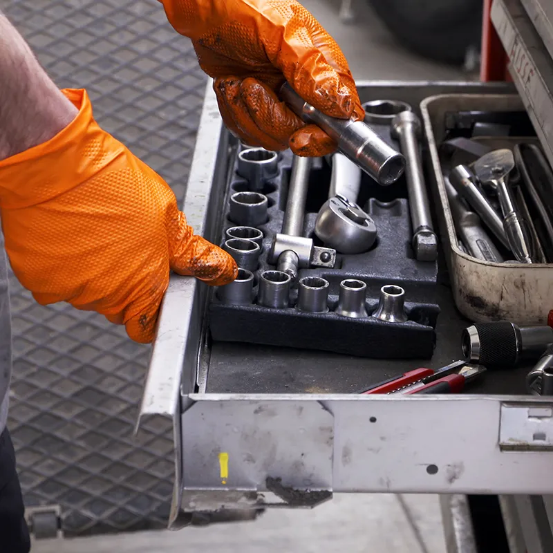 Jednokratne nitril rukavice orange full grip, bez pudera N85 L