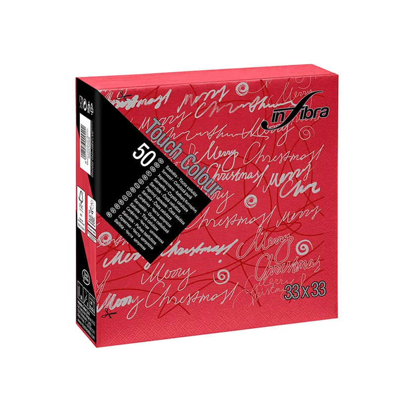 Salvete INFIORE 33x33 Crvena Merry Christmas