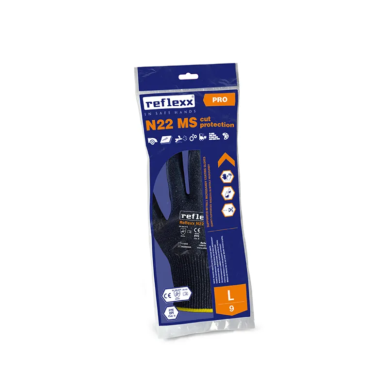 Višekratne rukavice, crne, C nivo zaštite od posekotina, EXTRA STRONG L