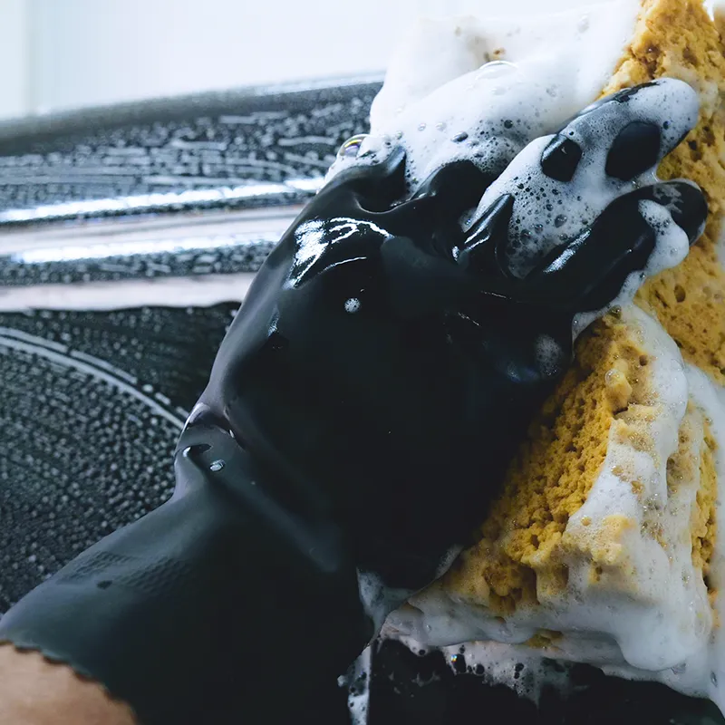 Višekratne rukavice, crne, latex + neopren, EXTRA LONG; 105 gr L - Image 3